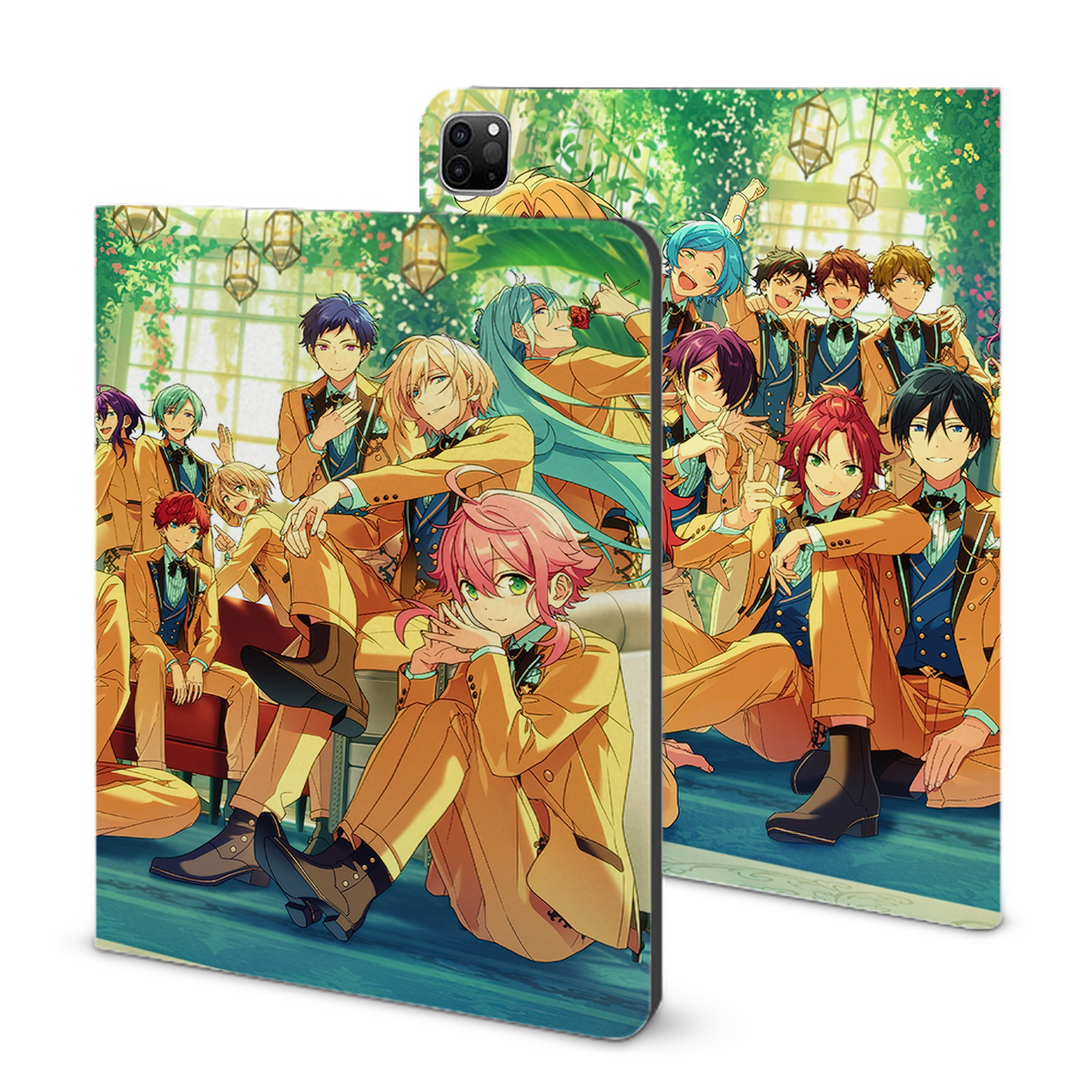 （画像用） あんさんぶるスターズ! Ensemble Stars IPad ケース ブック型 PUレザー TPU 耐衝撃 軽量 薄型 ペン収納なし 全面保護 IPad 各モデル対応